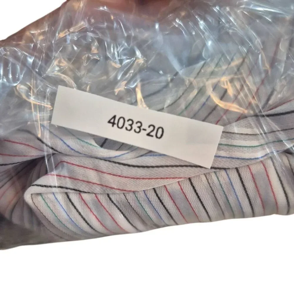 Fabric, White Multicolored Striped Chiffon 45